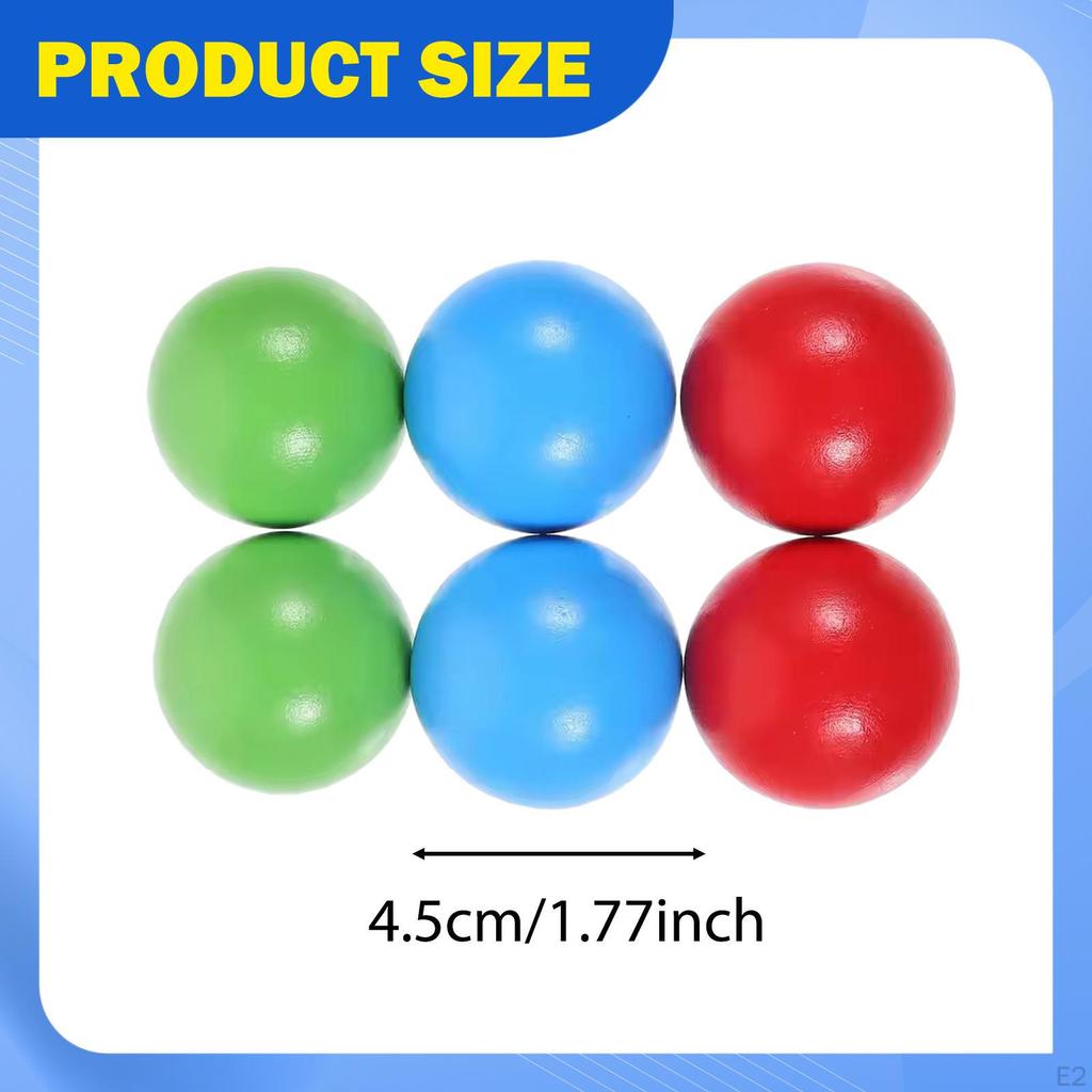 6x Wooden Bocce Balls Tossing Parent Child Interaction 1.77inch Family Game for Park