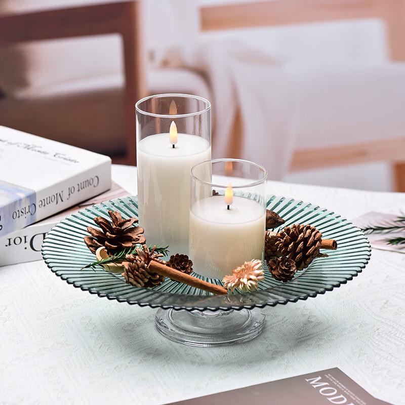 High-footed Origami Glass Fruit Plate