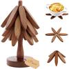 3PackTree Design Placemat Stand Wooden Tripod Decorative Scald-Resistant Heat Resistant Table Mats Coasters Table Top Protectors