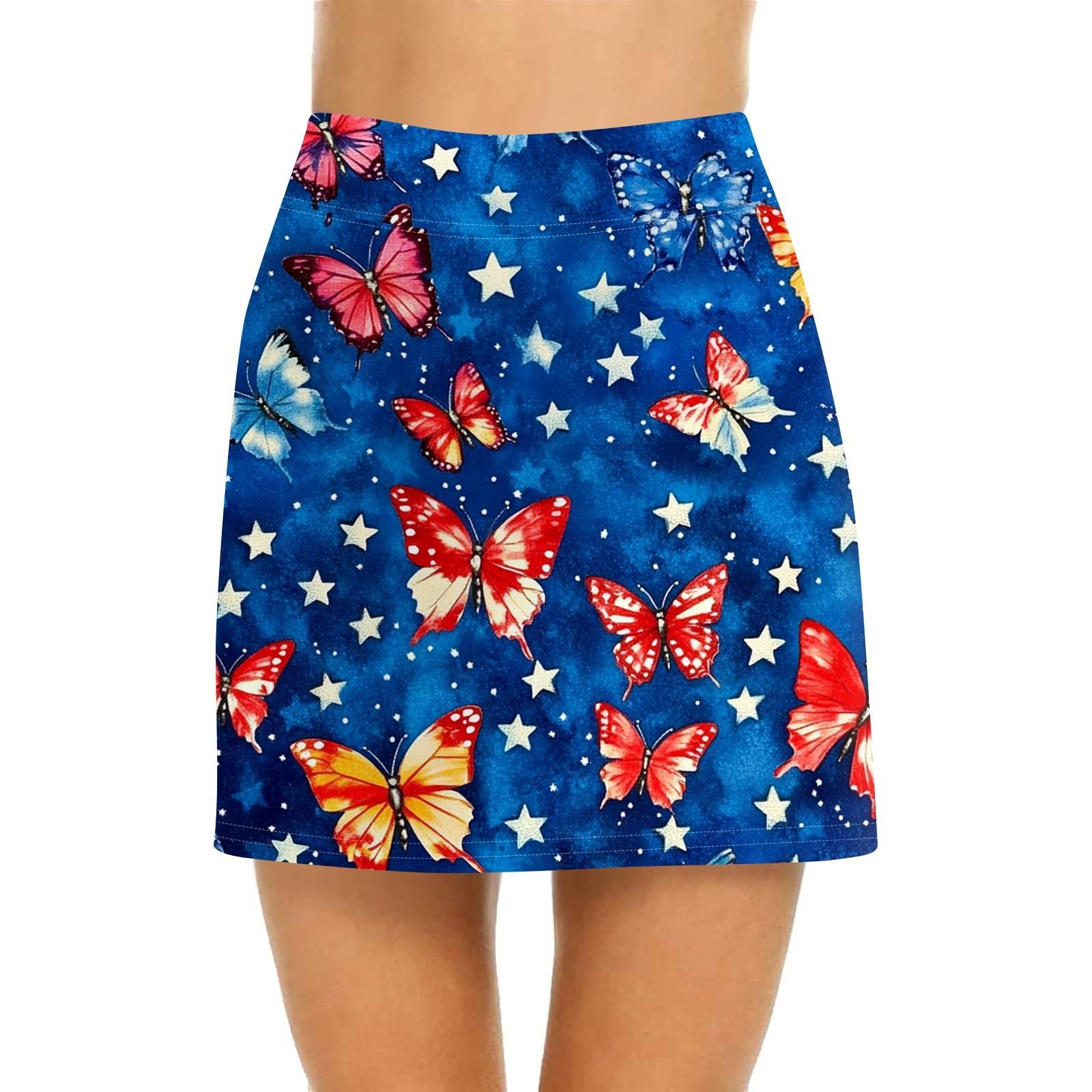 

Женская повседневная юбка с высокой талией и принтом, короткая юбка-полусолнце, спортивная юбка, плиссированная юбка XL синий