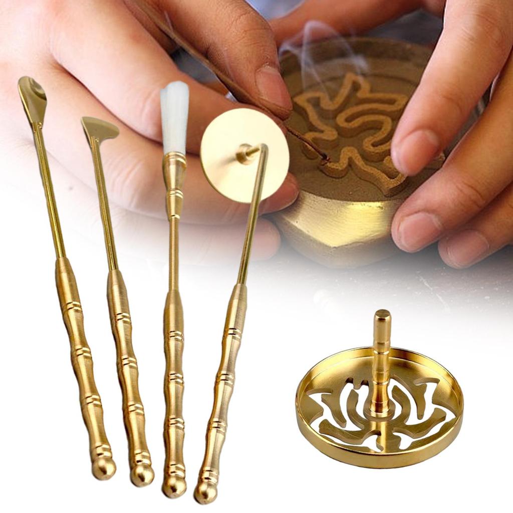 5x Incense Making Set Incense Lotus Seal Professional DIY Incense Fragrance Accessories Powder Incense Burner Set for Festivals