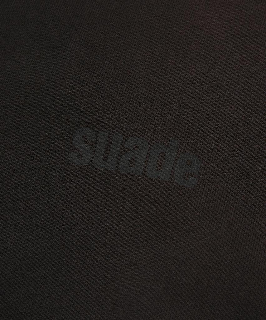 Suade Cropped Washed Hood Zip Up [Dark Black]