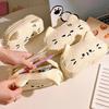 Funny Stationery Storage Bag Cartoon Kitty Stationer Bag Embroidered Cat Pencil Case  Student Use