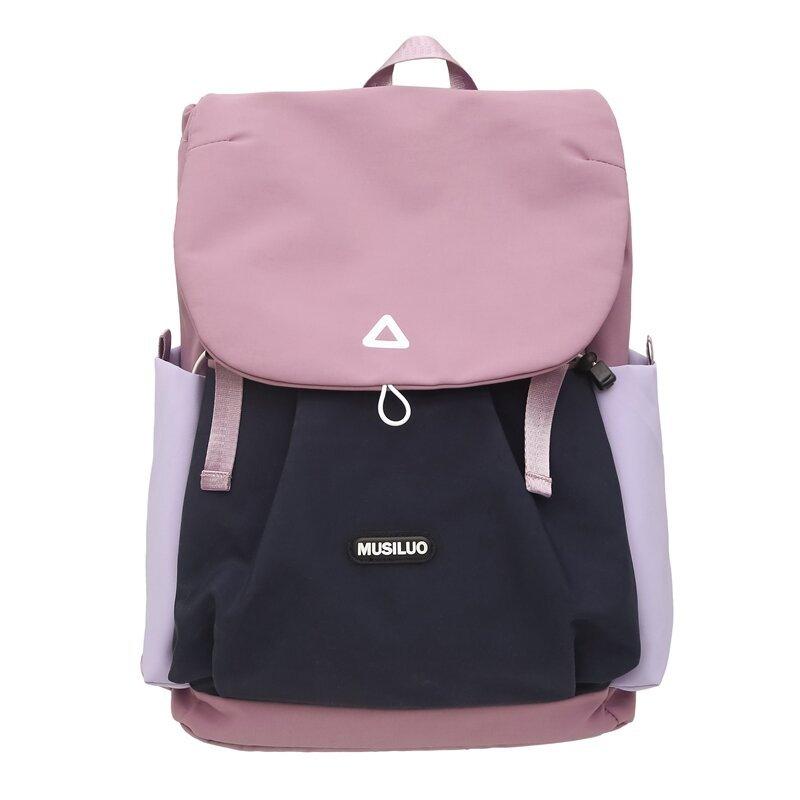 Fashionable Color blocking Lightweight and Casual Travel Large-capacity Backpack High School and College Student Schoolbag Women's Backpack