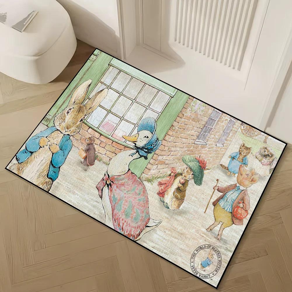 Cartoon P-Peter R-Rabbit Door Mat Welcome Non-slip Floor Mat Bedroom Kitchen Bath Balcony Hallway Rugs Home Decoration Carpet