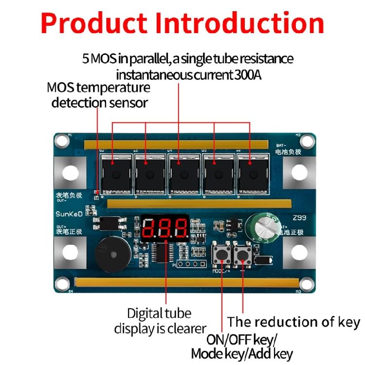 Punktschweißmaschinen-Steuerplatine Punktschweißgerät-Set für Nickelblech 18650 Lithium-Batterie Schweißen Elektronikreparatur