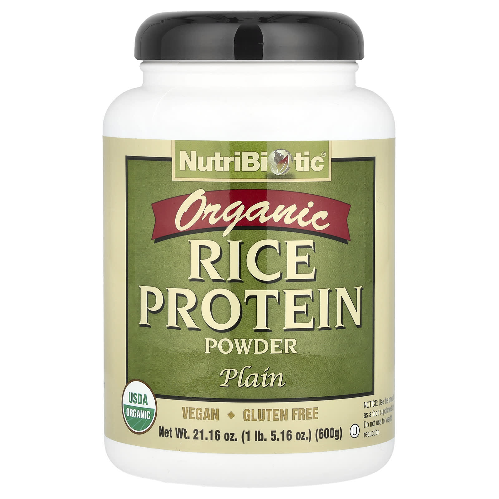 

Organic Raw Rice Protein, Plain, 600G (1Lb 5Oz)