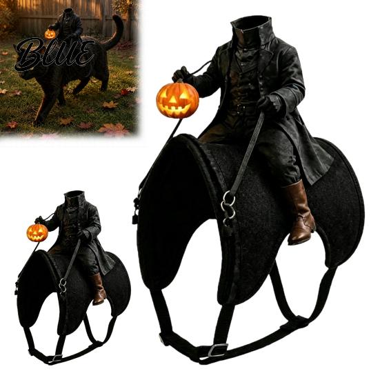Festivalové oblečení pro mazlíčky Doplňky Bezhlavý jezdec Kočičí kostým Halloween 3D Zábavný jezdecký outfit s dýní Svátek pro psy Lucerna Nastavitelný