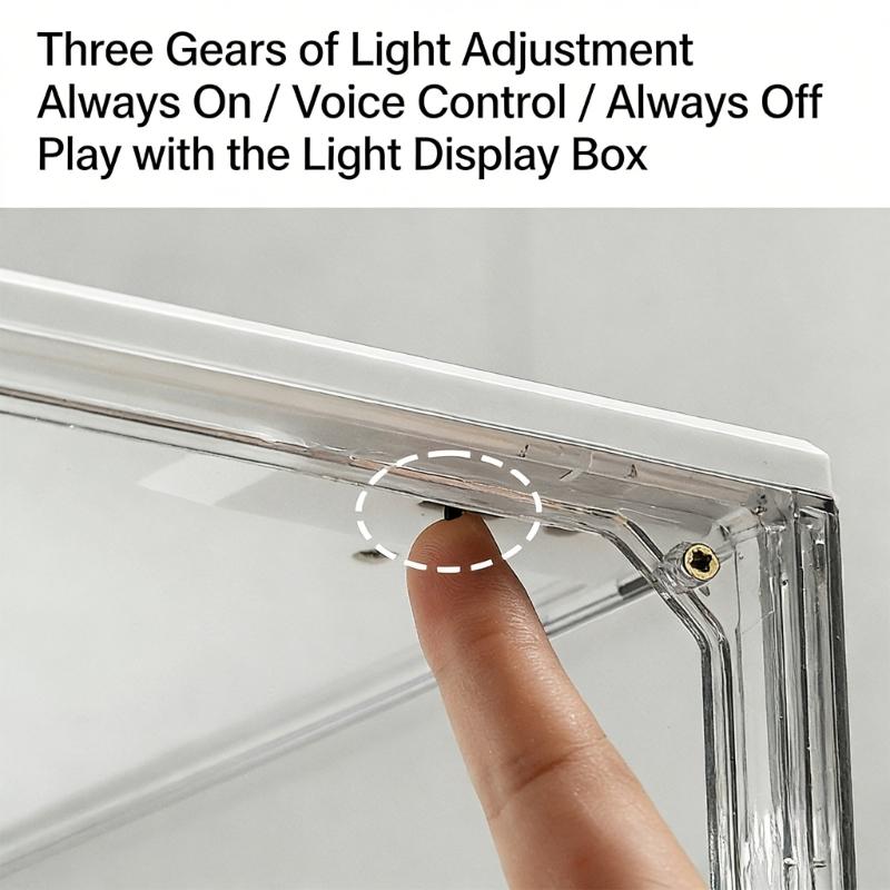 Clear View LED Illuminated Shoe Storage Dustproof Design For Displaying Shoe Collections Domestic Setting