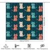 Colorful Cat Shower Curtain Modern Bathroom Decor For Kids Room Polyester Fabric Waterproof Liner With Hooks 72 X 84 Inches