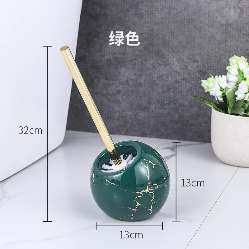 Imitation Marble Ceramic Base Toilet Brush and Holder Bathroom Toilet Gap Cleaning Supplies Soft Brush Bathroom Accessories