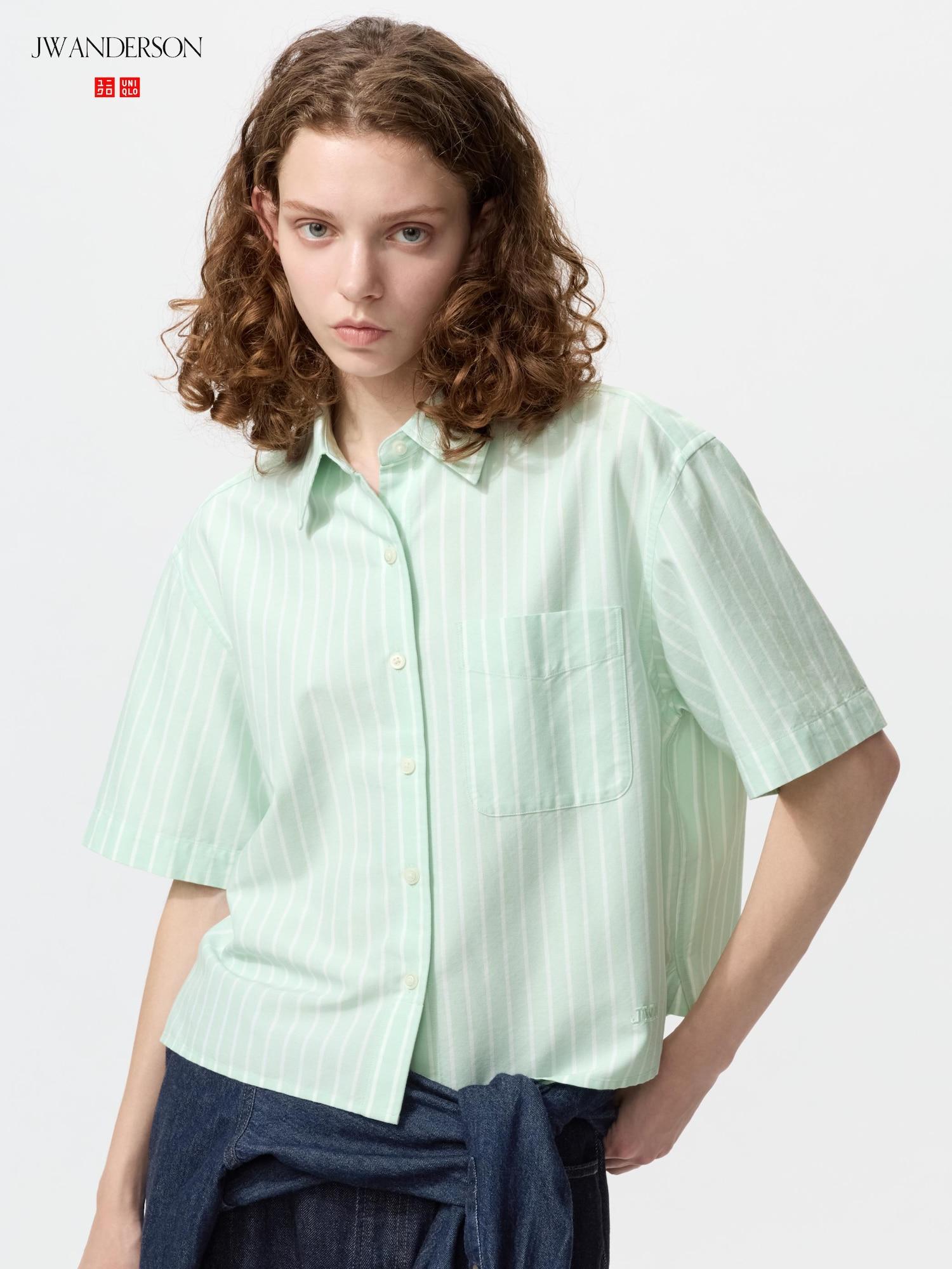 

Uniqlo Japan Oxford Shirt Stripe 52 GREEN/3XL