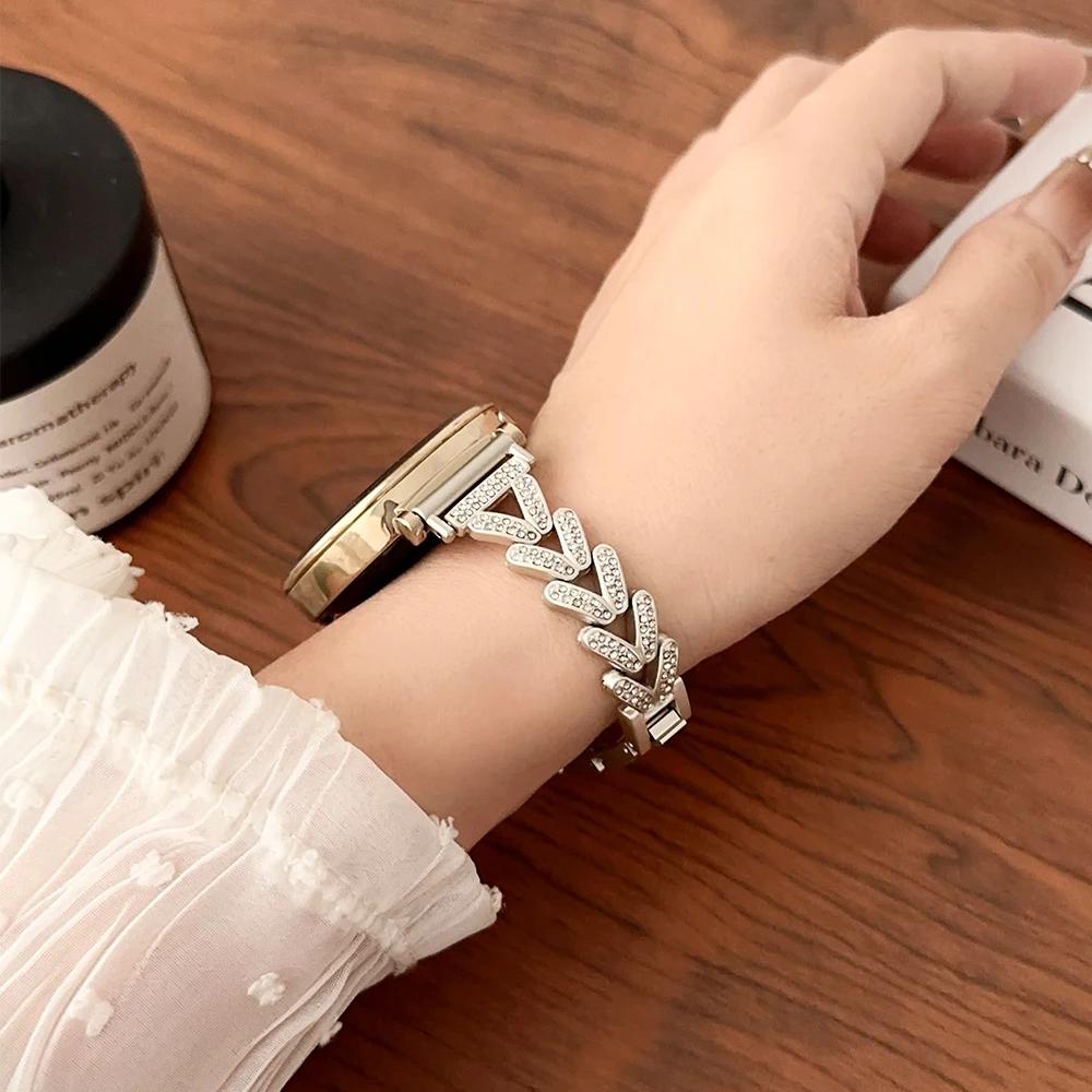 Diamant-Schlankes Armband für Huawei Watch GT6 Pro GT5 GT4 46mm Luxuriöses Damenarmband für Samsung Galaxy 7 5 6 4 Classic 40mm 44mm 42 47mm