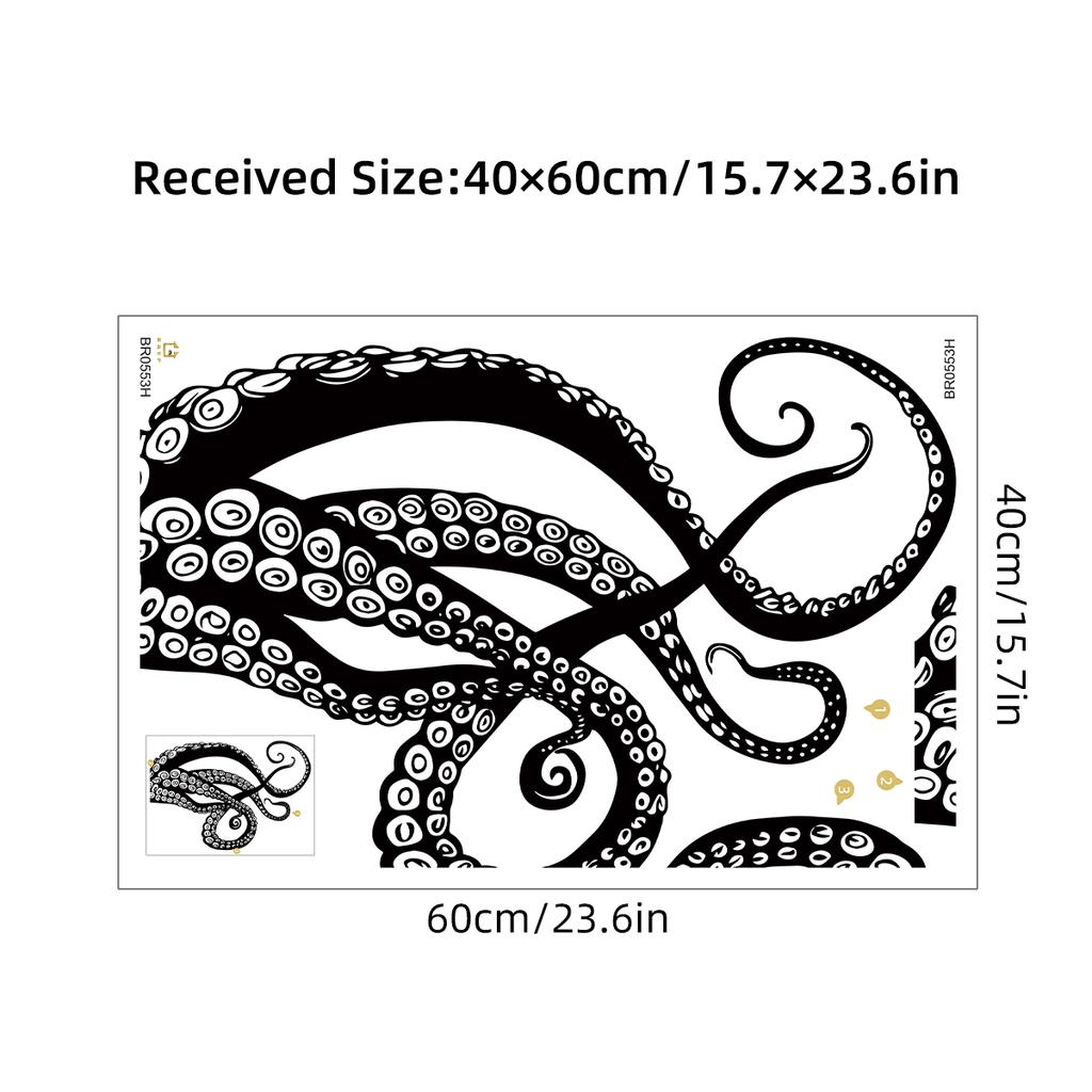 Funny Octopus Tentacles Silhouettes Wall Stickers for Living Room Background Bedroom Decoration Wall Decals Home Decor