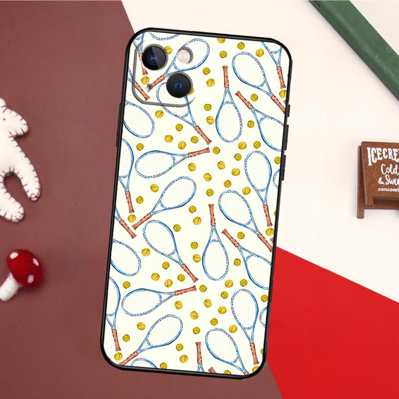 Tennis Racket Tennis Ball Case For iPhone 13 Pro Max 16 15 11 12 14 17 Pro Max mini 15 16 Plus 16e 17 Air Back Cover