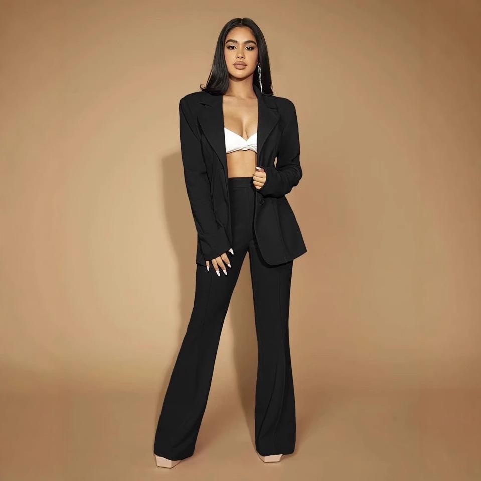 2025 Elegant High-Waist Flare Pants for Women: Chic European & American Office Style