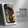 Retro collage tempered glass phone case suitable for Samsung GalaxyS26 S25 S24 S23 S22 S21 S20FE/Ultra/Plus anti drop back cover