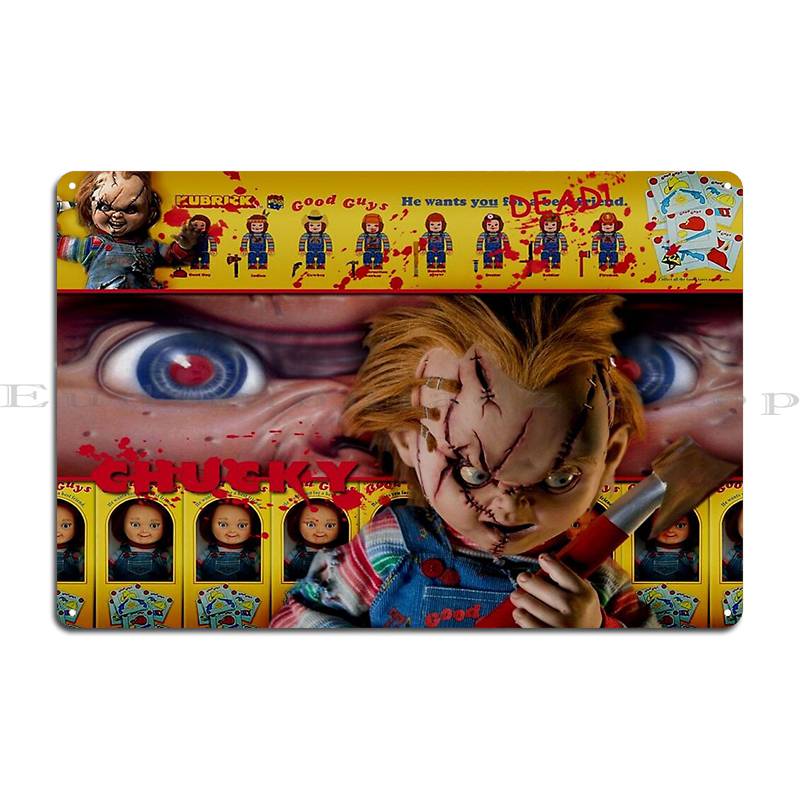 No More Mr. Good Guy Chucky Retro Movies Good Guys Fireman Child's Play Chucky Metal Party Cave Cinema Cinema Tin Sign Poster