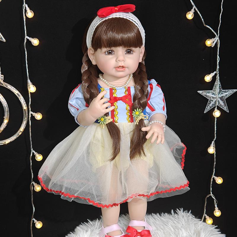 

Горячая продажа, имитация эмалированной куклы Reborn Baby, новые мальчики и девочки, 55 см, способная принимать душ, сопровождать и одеваться с прической своими руками