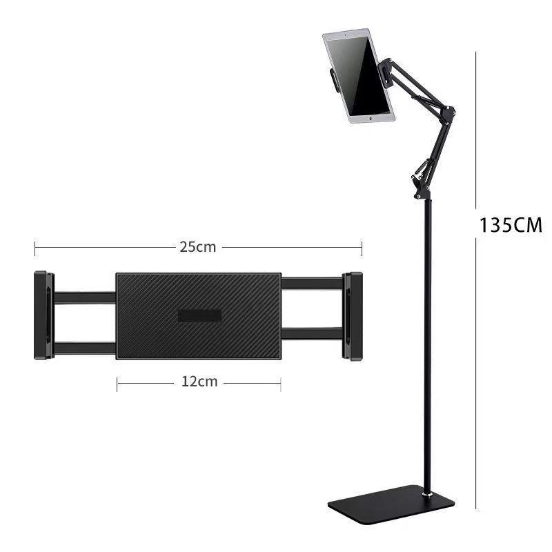 Adjustable Floor Standing Phone Tablet Holder With Alloy Arm Stable Desktop Or Mount Bedside Dorm Home Live