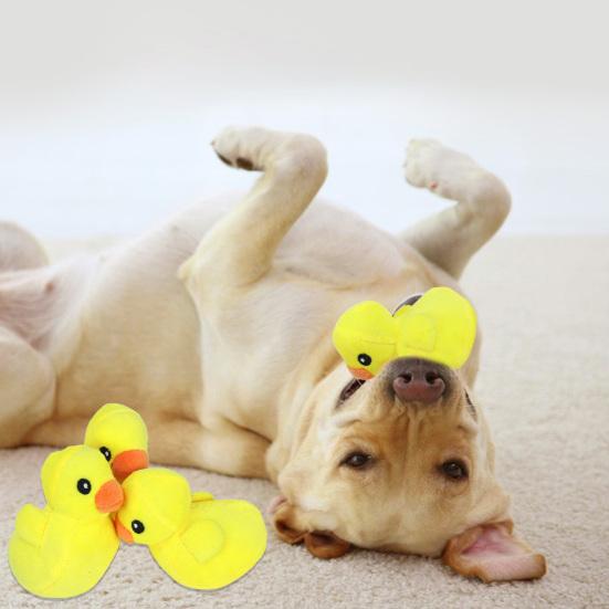 Yousheng Yellow Duck Toy Good Toughness Built-in Sound Cute Shape Cartoon Comfortable Relieve Boredom Lightweight Plush Small Duck Dog Toy for Puppies