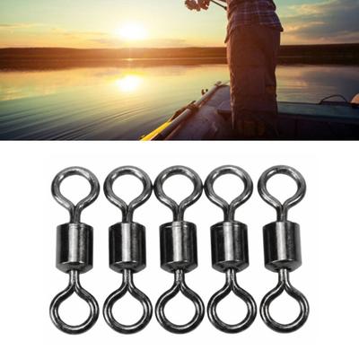200PCS 62lb Fishing Barrel Swivel 12mm Fishing Swivel Fishing Rolling Swivel  Hook Line Connector