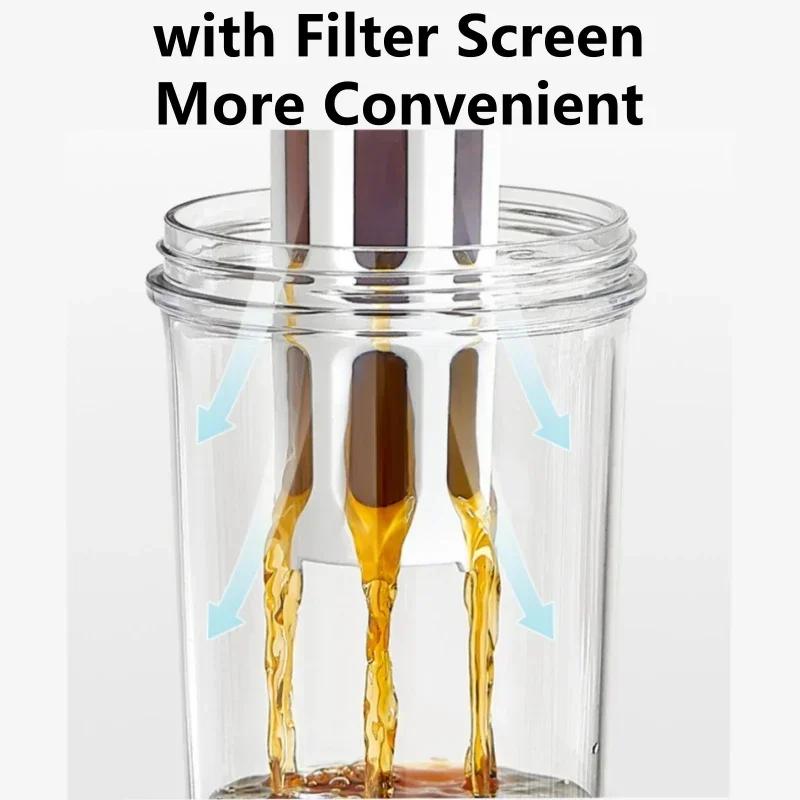 1L Manuell Cold Brew Kaffebryggare med Handtag Högkapacitets Vattenflaska Sommar Bärbar Safter Te Frukt Kaffeporslin Kanna