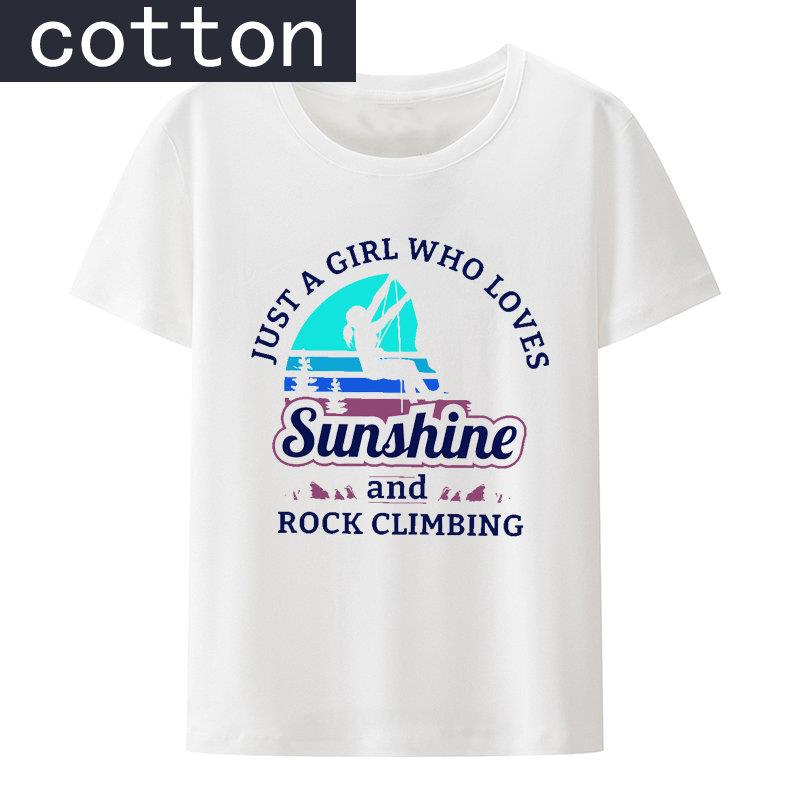 Rock Climbing Cotton Y2k Tshirts Climbing Mountaineering Cool Print Breathable Comfortable Unisexs Clothes Streetwear Summer Style