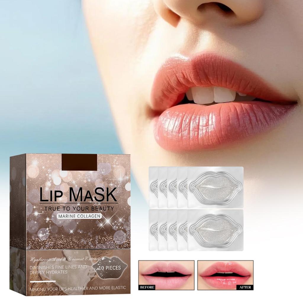Kollagen-Lippenmaske, feuchtigkeitsspendende Lippenmaske, Peeling abgestorbener Haut, Lippenfalten, Lippenmaskenpflaster, 10 ml