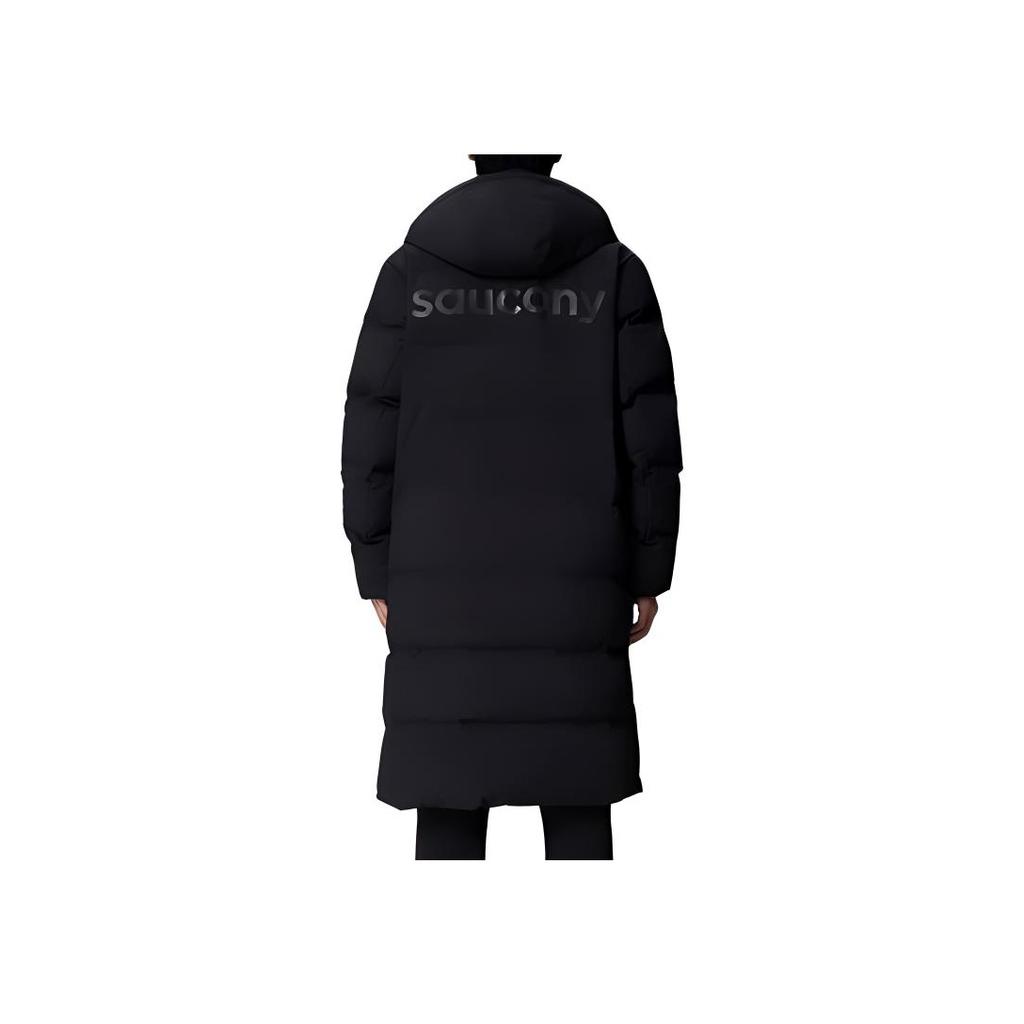 Saucony Urban Woven Long Down Jacket Men Outerwear Black SC2240074A-BK01