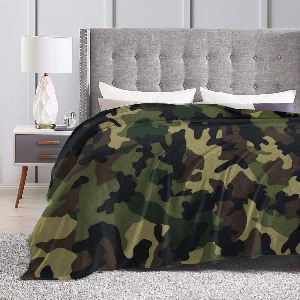 Green And Brown Camo Plush Blanket Girls Boys Flannel Bedding Throws For Living Room Super Warm Custom Quality Bedspread