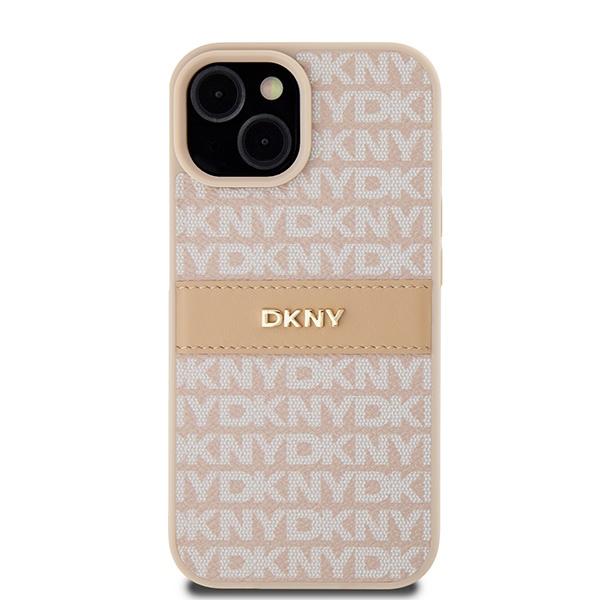Dkny Dkhcp15Mprthslp Iphone 15 Plus /14 Plus 6.7 Różowy/Pink Hardcase Leather Mono Stripe & Metal Logo