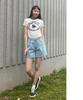 UNKNOWN PLANET Essential One-Pleat Denim Shorts Blue