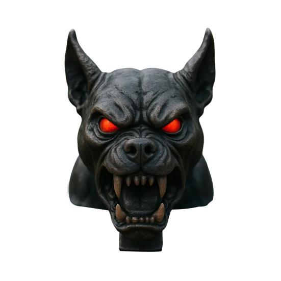 Demon Dog Car Hood Ornament Resin Sculpture with Red Eyes And Fangs Weather-Resistant Automotive Decor for Sedans Trucks Jeeps
