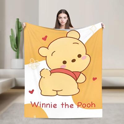 Bear Cartoon Winnie the Pooh Blankets  Flannel Awesome Soft Throw Blankets for Bedding Lounge Summer,