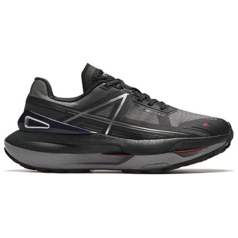 Anta Swift Abrasion Resistant Breathable Low top Trail Running Shoes Men's Black Sneakers 112416601A-1