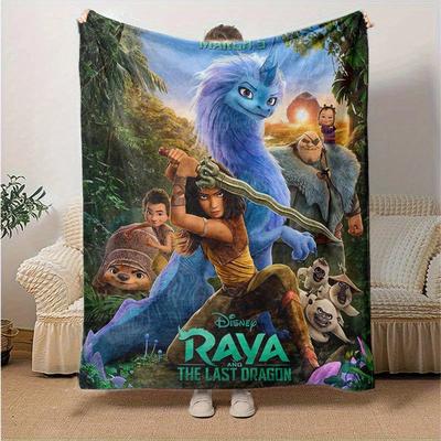 1 Stück, Disney Raya und der letzte Drache inspirierte Fantasy-Drachendecke, weiche Überwurfdecke für Zuhause, Sofabezug, Reisen