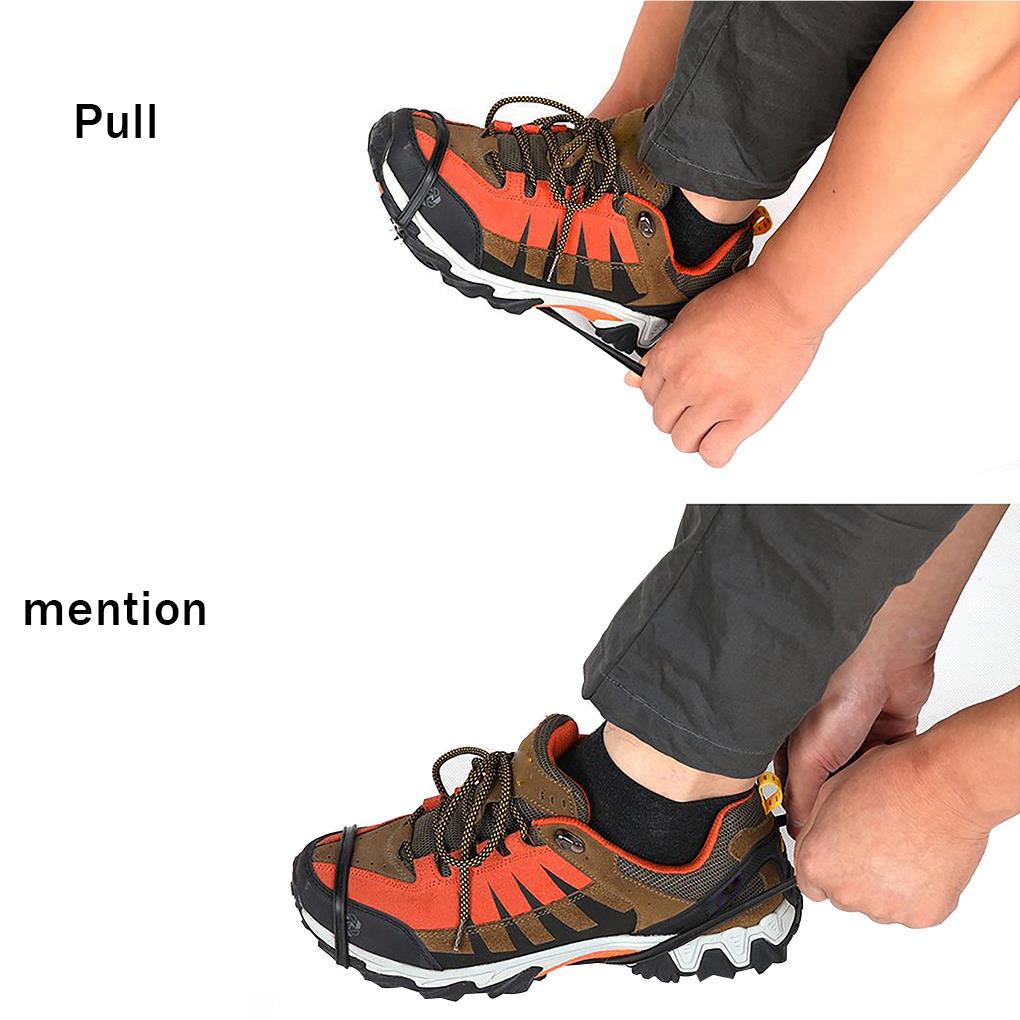 1 Pair 8 Anti\-Slip Ice Snow Grips Shoe Boot Traction Cleat Spikes Crampon Outdoor Hiking Climbing Accessories