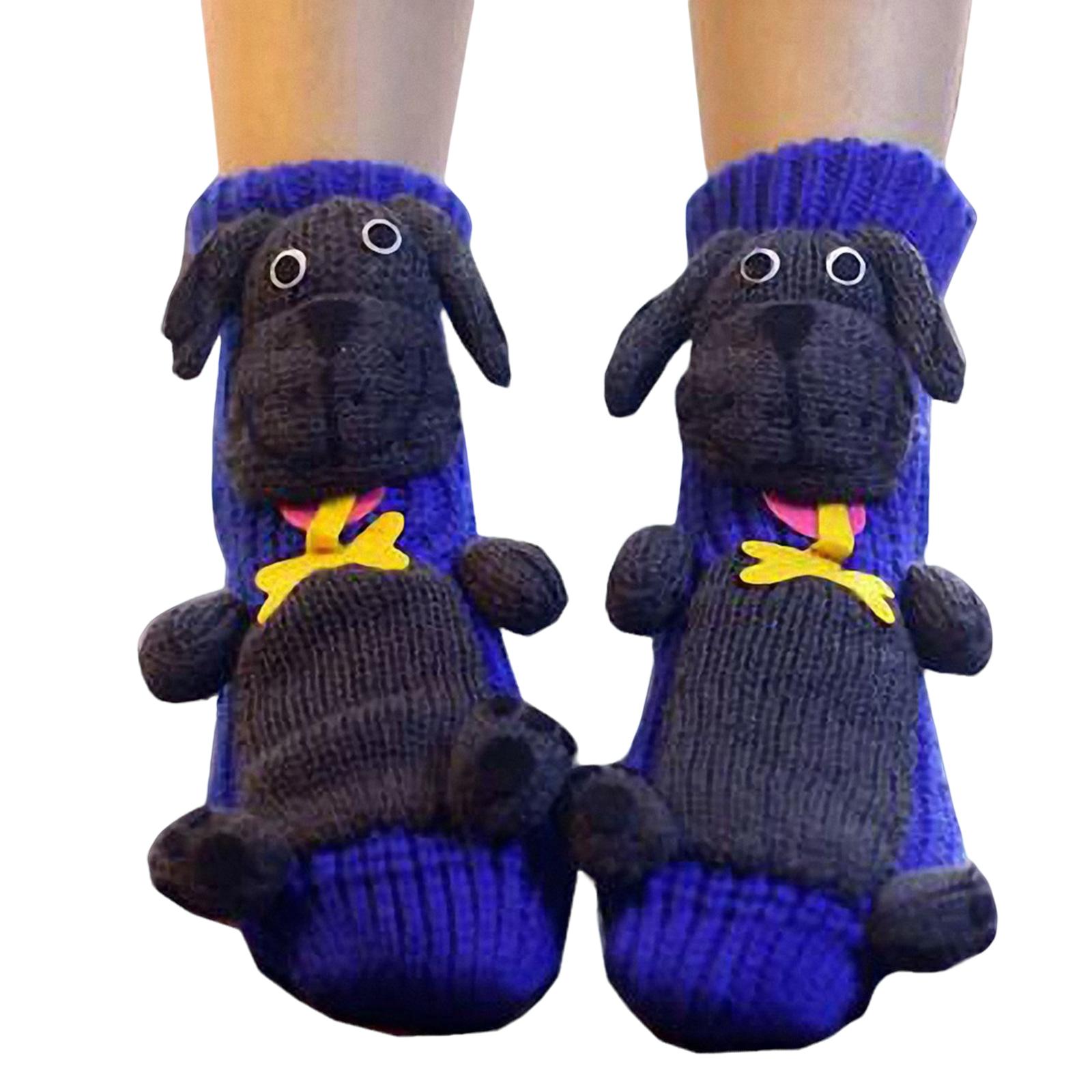 

Women s Lovely 3D Knitted Animal Thick Knit Warm Casual Floor Carpet Socks Fashion Comfortable Sleeping Socks Holiday Fun Gifts One Size темно-синього кольору