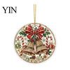 Office Holiday Decorations Christmas Acrylic Hanging Ornament, 2D Flat Double Side Printed Home Decor Santa Snowman Pendant for Tree Window, Festive
