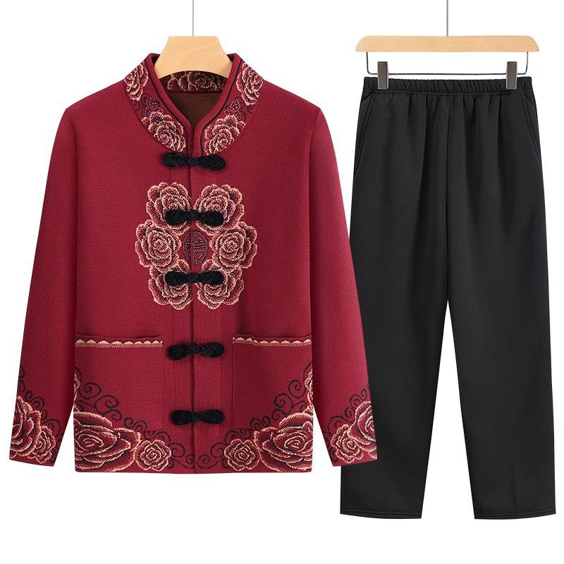2024 New Autumn/Winter Tang Suit for Elderly Women - Grandma's Top
