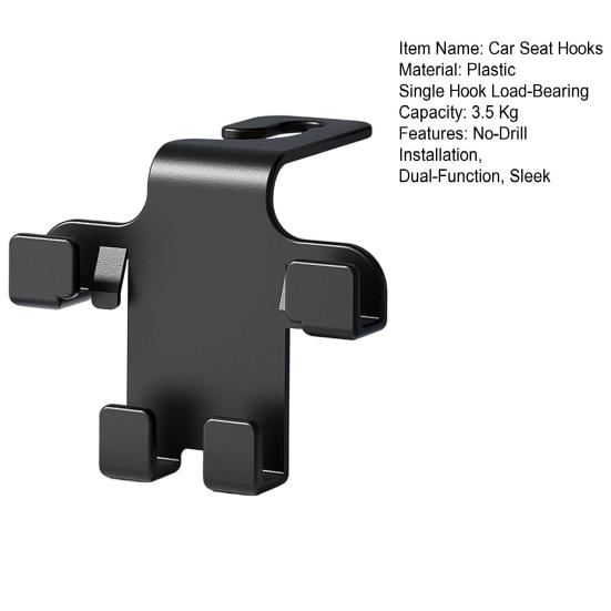 Yousheng Car Seat Back Hooks for Headrest, Multifunctional Hanging Organizer, Auto Interior Hook for Purse Bags Groceries