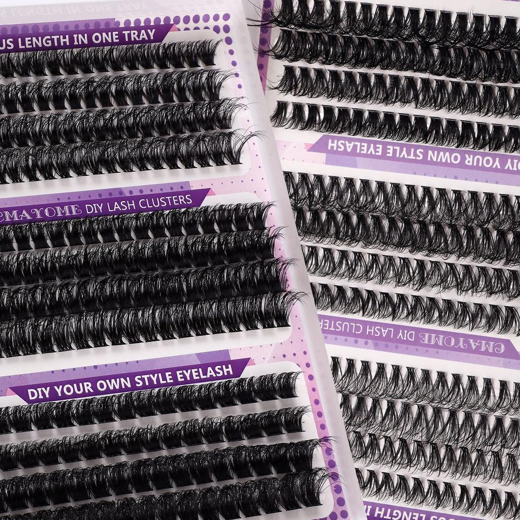 30D100D Dense Single Cluster False Eyelash Set 10-16Mm Curled Diy Segmented Eyelashes