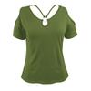 Womens Tops Dressy Casual V Neck Color Short Sleeve Blouse Casual Tops Summer Shirt