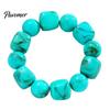 Trendiger Handschmuck für Damen Perlenarmband Herren, Blaue Simulationssteine Einzigartige Tintenstruktur Perlen Acrylperlen Armbänder, Elastisches Stretch Klobig Nicht