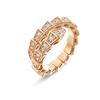 Platinum-Plated Zircon Snake Ring – Trendy Open Snake Bone Design