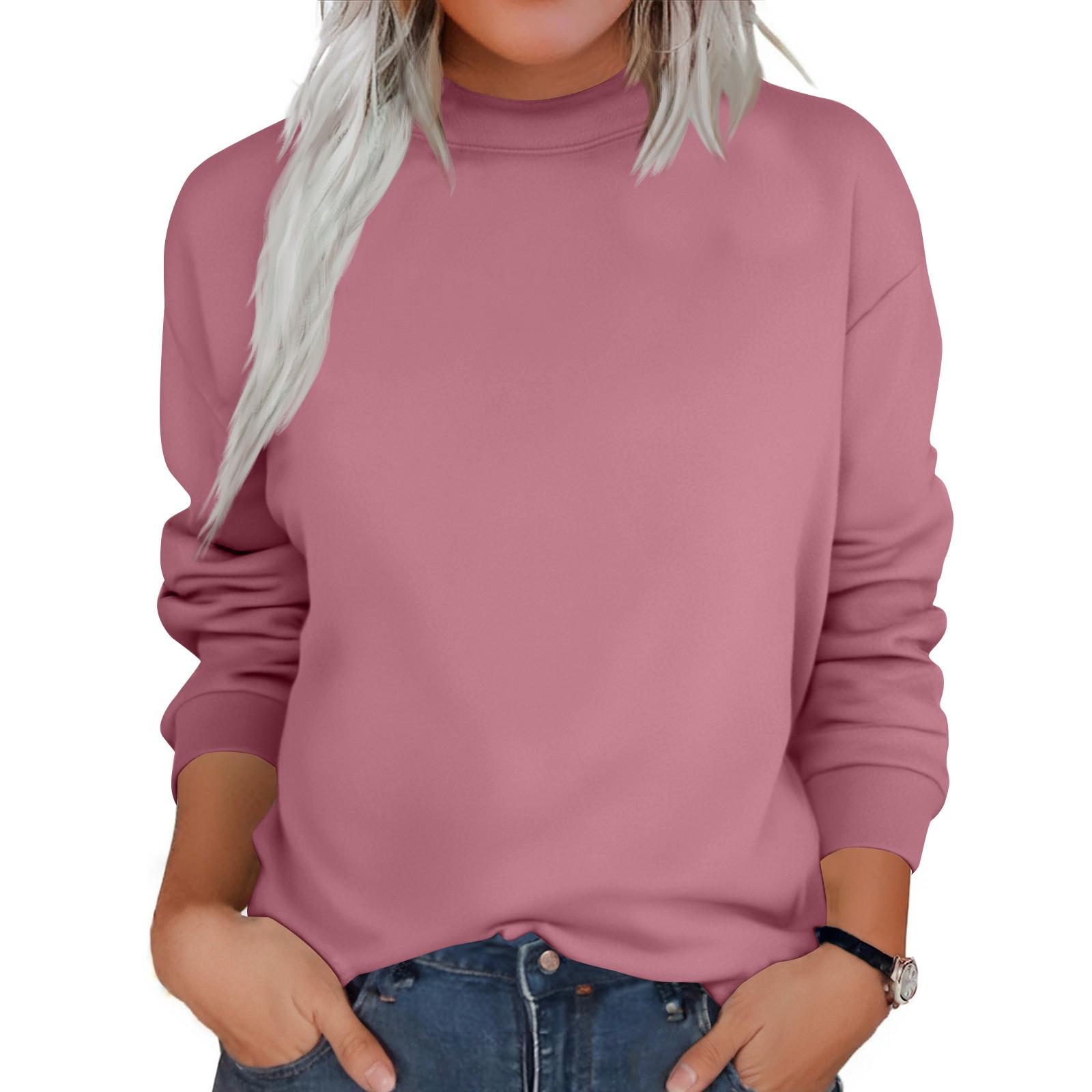 

Женский модный однотонный флисовый утолщенный топ с длинными рукавами M арбуз красный