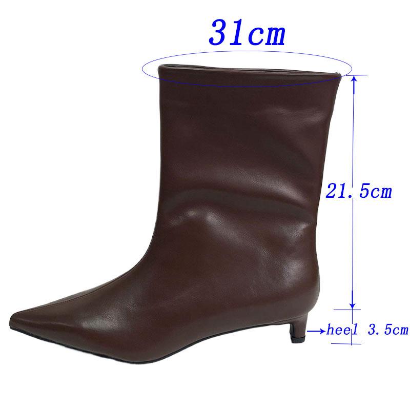 Móda Módní Obuv se špičatou špičkou Dámské kotníkové boty Nazouvací boty Moderní dámské krátké westernové kotníkové boty s nízkým podpatkem