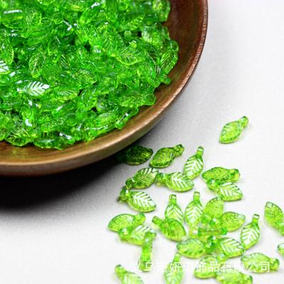 100Pcs Acrylic Green Small Leaf Beads Versatile DIY Handmade Jewelry Earring Accessories Beads Jewelry Accessory