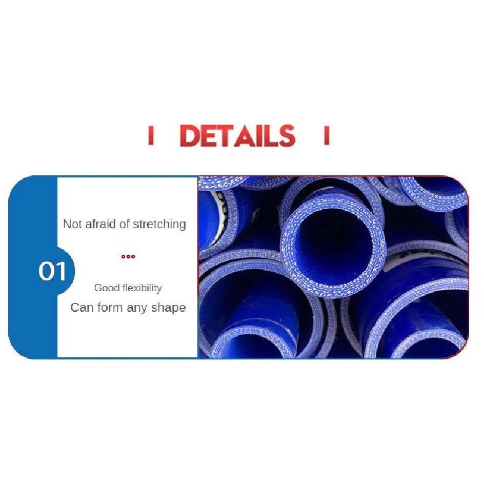 Lenght 400mm Blue SiliconeSteel Wire Corrugated Hose High Temperature Resistant Air Filter Pipe, Turbocharger Intake Pipe